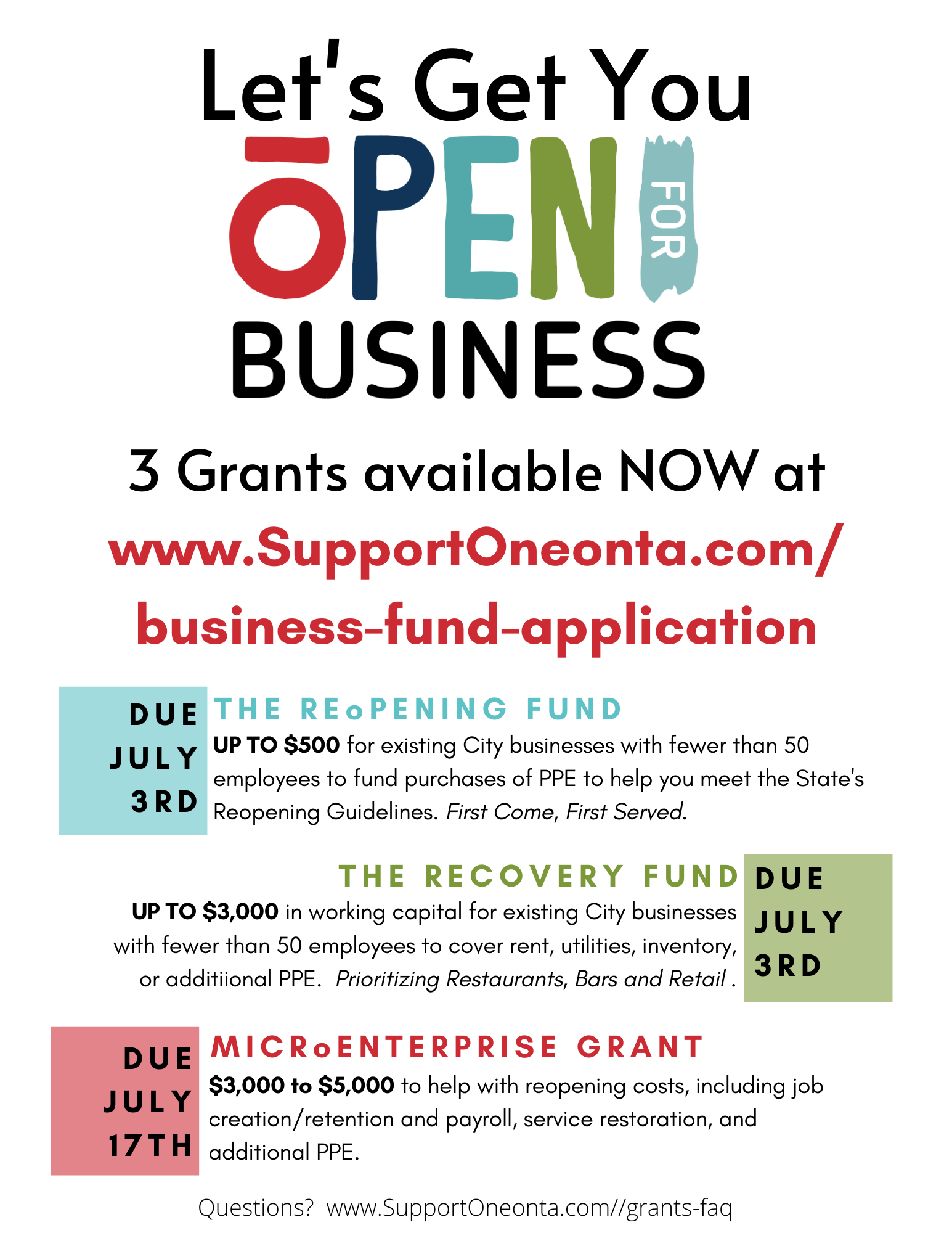 Support Oneonta Grants